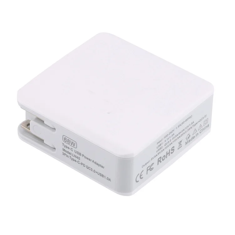 BBSW 68W USB Type-CPD + QC 3.0 USB Wall Fast Charger For iPhone X 8 8 Plus MacBook Pro Nintendo Switch USB-C PD Fast Charger (4)