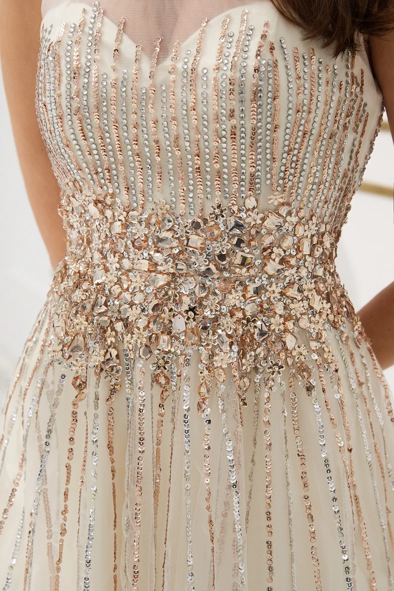 Luxury Evening Dresses Long 2019 Heavy Crystal sequins Evening Gowns For Women formal Dress vestidos de fiesta vestido de noche