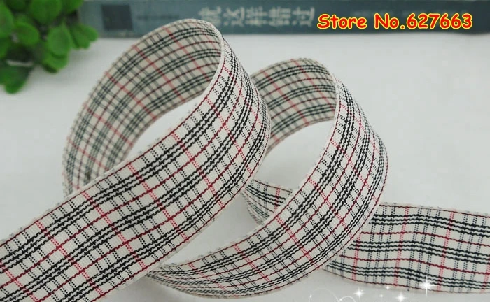 1 25mm font b Tartan b font Plaid Ribbon Bows Appliques Sewing Crafts 50Y lot