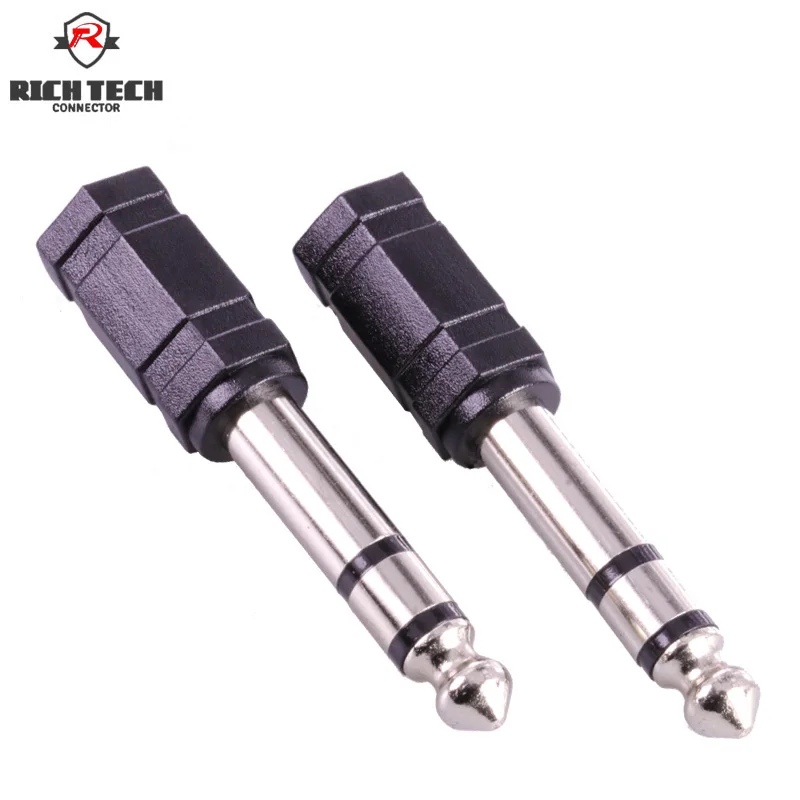 50pcs Jack 6 35mm 1 4 Male To 3 5mm 1 8 Female Audio Converter 6 5 male to 3 5 female Stereo terminal plug headphone adapter