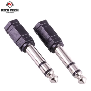 

50pcs Jack 6.35mm 1/4" Male To 3.5mm 1/8" Female Audio Converter 6.5 male to 3.5 female Stereo terminal plug headphone adapter