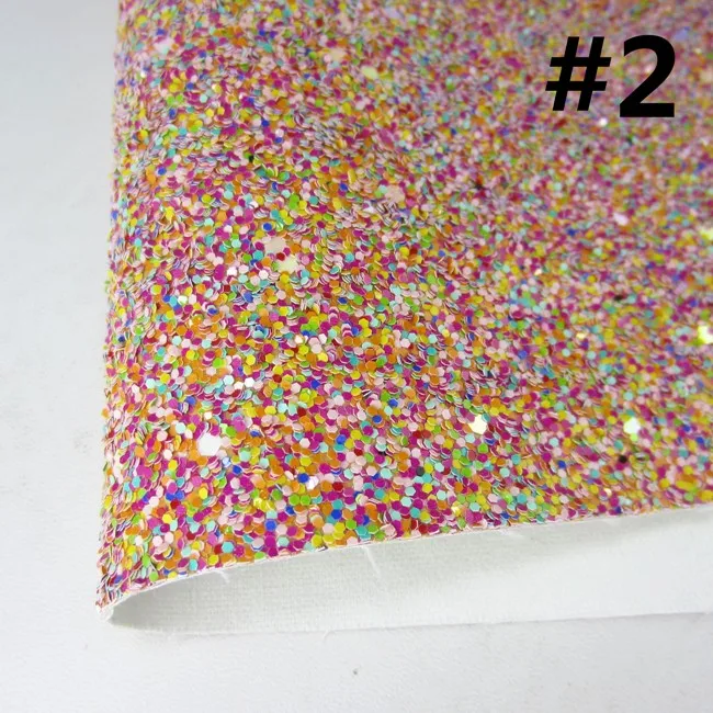 1 Yard Chunky Glitter Fabric Mix Color Glitter Fabric Leather PU leather fabric DIY craft project Y002 - Цвет: 2