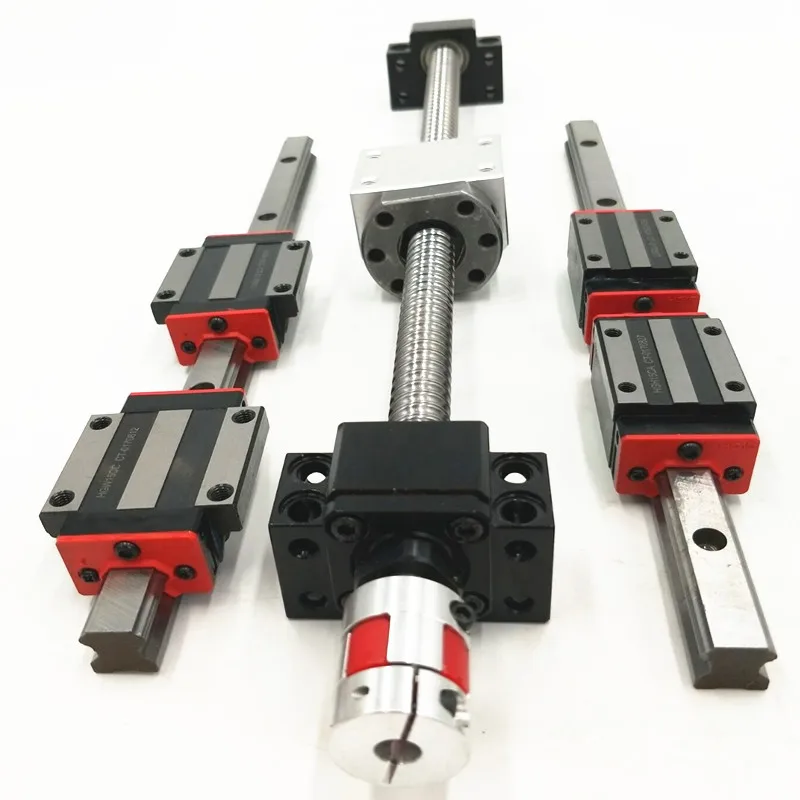 

6pcs HBH20Linear rails +HBH20CA carrages cnc set +ballscrew sfu1605-350/700/1100 mm+3 PCS bk/bf12+1.5kw 220v ER11 spindle motor
