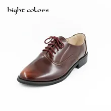 Туфли-оксфорды из натуральной кожи для Для женщин британский стиль острый носок женская обувь Туфли-оксфорды; повседневные женские туфли на плоской подошве; большой размер 10,5