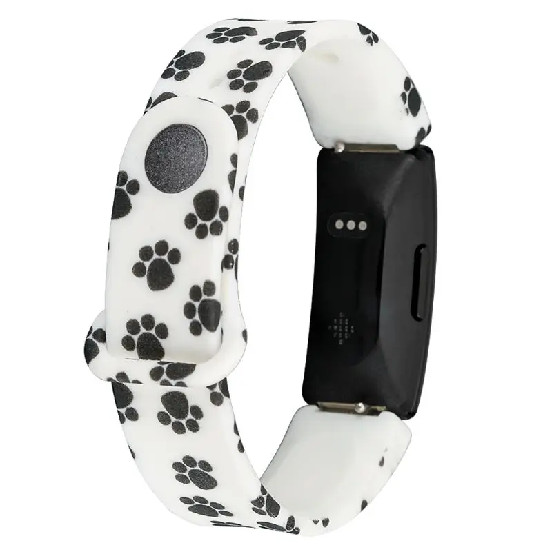 

Vintage Floral Flower Watchband Silicone Wrist Strap Bracelet Replacement for Fitbit Inspire Smart Watch Accessories