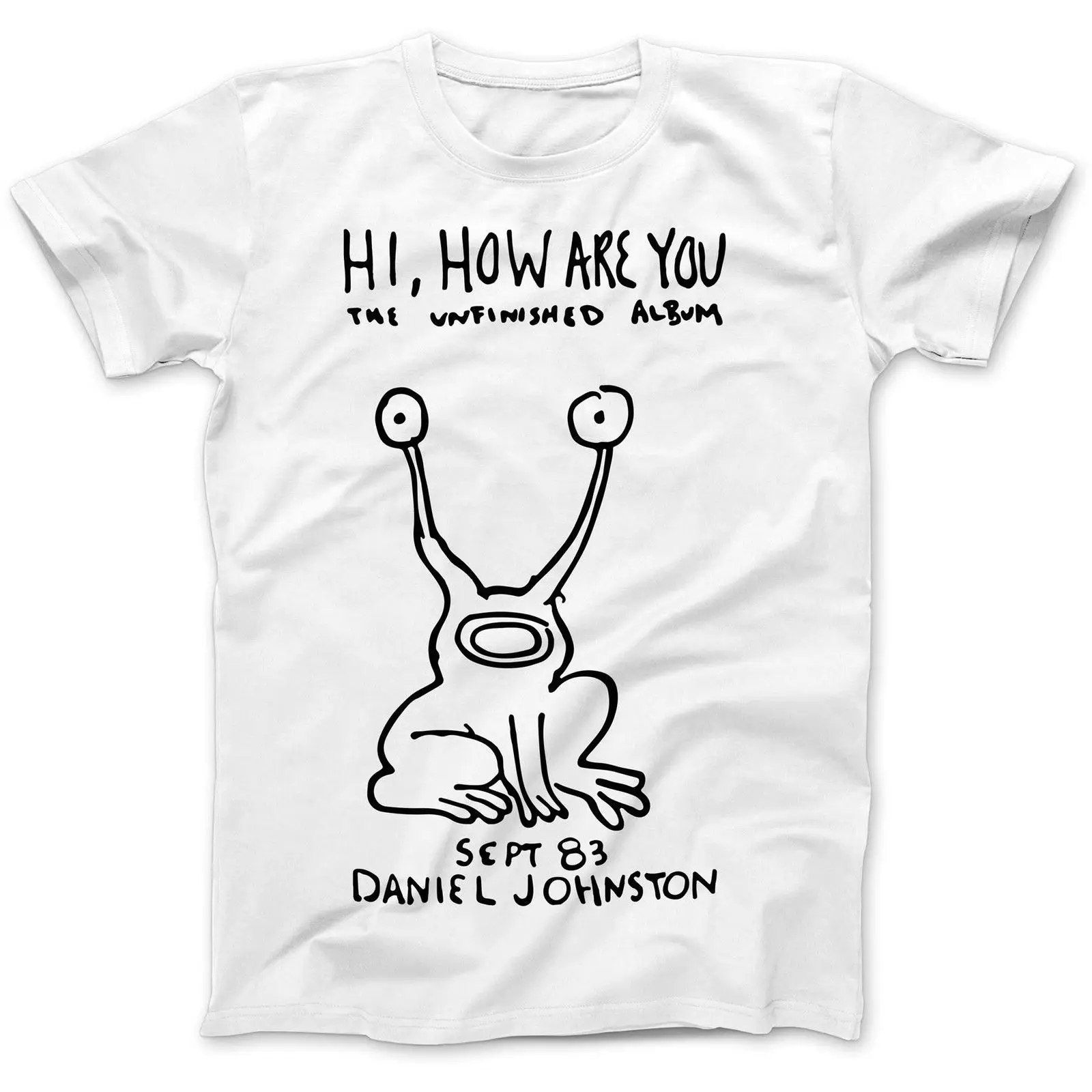 Daniel Johnston As Worn By Kurt Cobain T Shirt 100 Cotton Hi How Are You Funny Short Sleeve