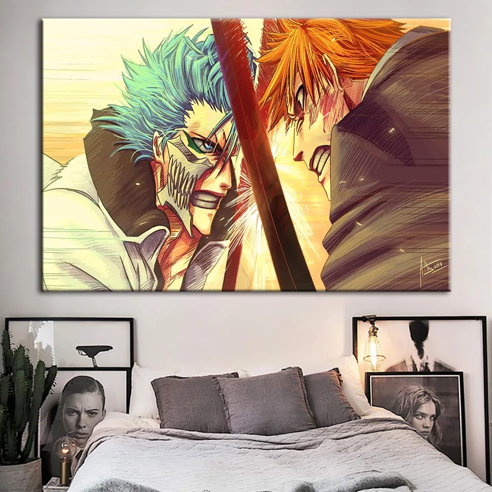 Настенное искусство HD принты холст отбеливатель Grimmjow Ichigo картина аниме