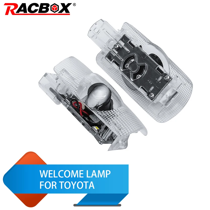 

Racbox 2Pcs Led car Welcome Lamp Car Door Courtesy Shadow Light Backlight Projector Ghost Logo For Toyota Land Cruiser Prado