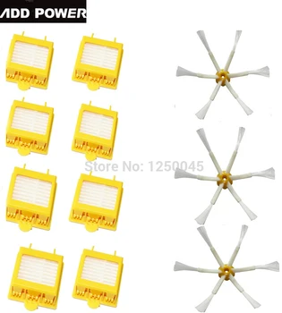 

High Quality Can Track 8 Hepa Filter + 3 Side Brush 6 Armed for iRobot Roomba 700 Series 760 770 780 Free Shipping