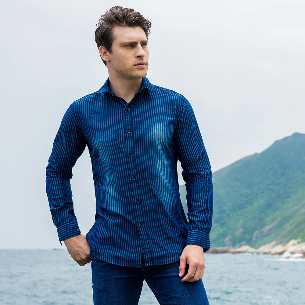 Top Brand Men's shirt Long Sleeve Plaid 100 Cotton Shirts Mens Dress