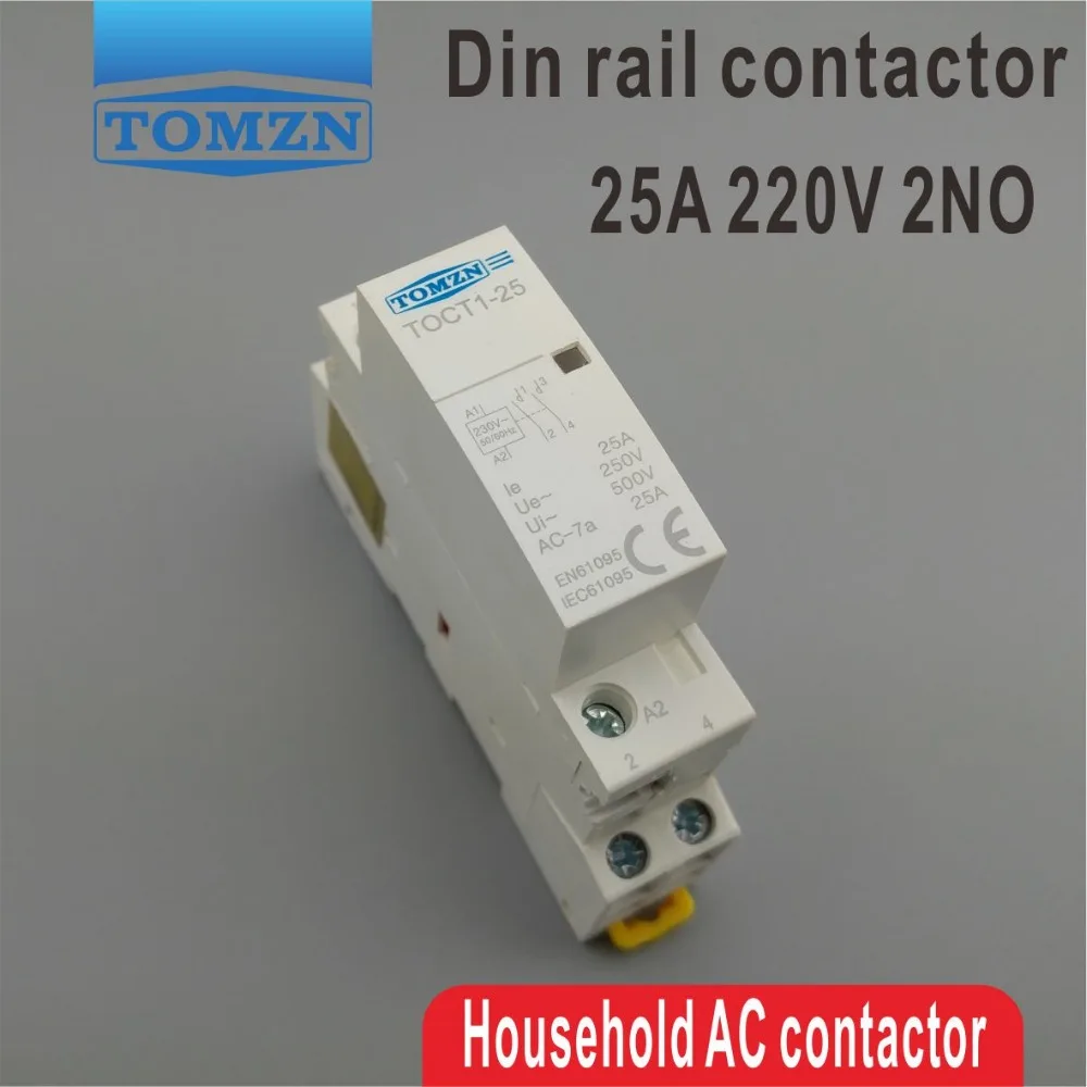 CT1 2 P 25A 220 В/230 В 50/60 Гц din-рейку бытовой ac модульная контактор 2NO - изображение