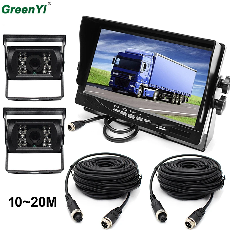 GreenYi Backup Camera Wired 7 Inch Monitor and Camera Kit For Truck