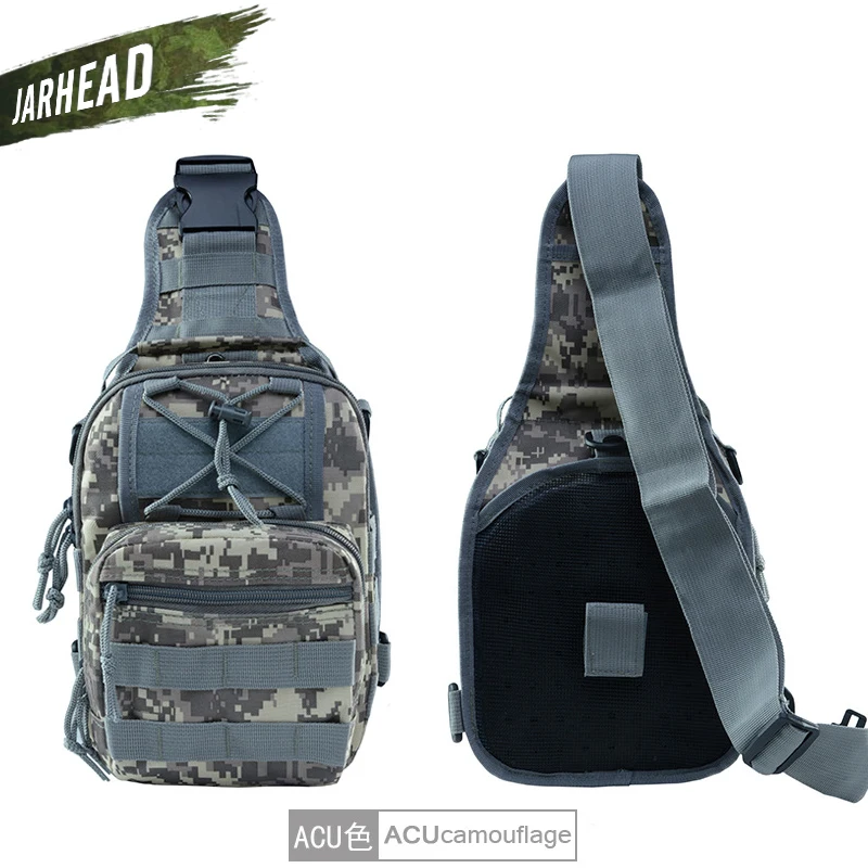 600D Outdoor Sports Bag Shoulder Military Camping Hiking Bag Tactical Backpack Utility Camping Travel Hiking Trekking Bag - Color: ACU