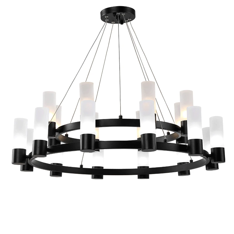 

12 head loft style LED Pendant light Dia.80cm black color Acrylic lampshade G9 3W LED lamp droplight Living room