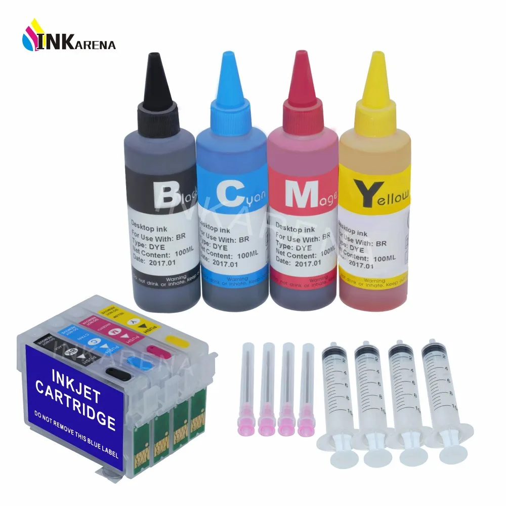 T1281 Empty Refillable Ink Cartridge + 400ml Dye ink For EPSON Stylus S22 SX125 SX230 235W 420W 425W 430W 435W Printer Ink T1281 Empty Refillable Ink Cartridge + 400ml Dye ink For EPSON Stylus S22 SX125 SX230 235W 420W 425W 430W 435W Printer Ink