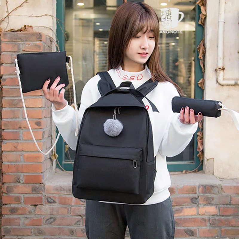 

Women Canvas Backpack School Teenagers Girls Bookbag Rucksack with Shoulder Bag LXX9