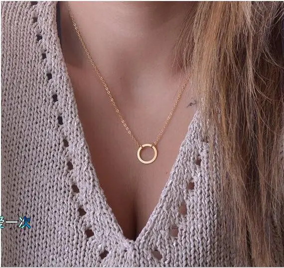 

Simple Round Pendant Necklace Women Collar Maxi Clavicle,Gold/ Sliver Plated Chokers Necklaces for Women Neckless Jewelry NE456