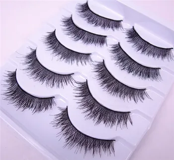 

NEW 5 Pairs Transparent False Eyelashes Messy Cross Thick Natural Fake Eye Lashes Makeup Tips Bigeye short False Eye Lashes
