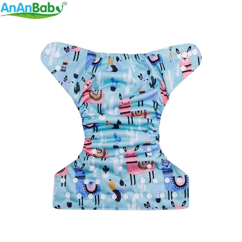 Ananbaby Многоразовые подгузники из ткани Baby Machien Animal Prints карманная ткань подгузник подходит для детей 3-15 кг