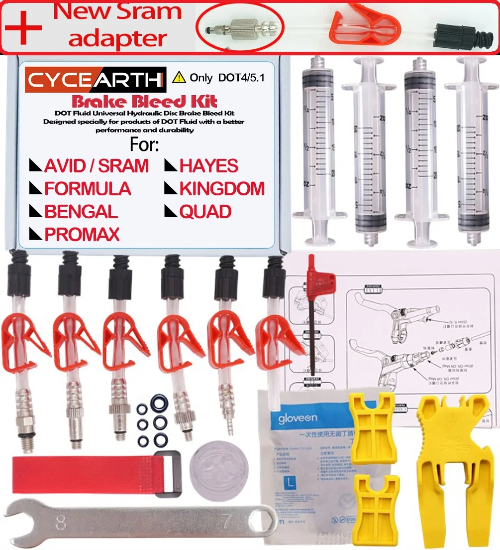 Brake Bleed Kit Set For AVID SRAM DODE JUICY DOT HOPE BNGAL HAYES J3 J5 J7 Formula R1 RX K24 K18 Bike Bicycle tool DOT Oil Disc Brake Bleed Kit Set For AVID SRAM DODE JUICY DOT HOPE BNGAL HAYES J3 J5 J7 Formula R1 RX K24 K18 Bike Bicycle tool DOT Oil Disc