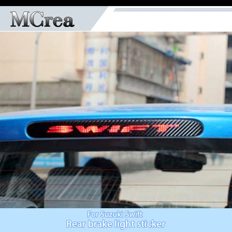 

MCrea Car Styling Black Carbon Fiber High Brake Light Stickers Decoration For Suzuki Swift Accessories