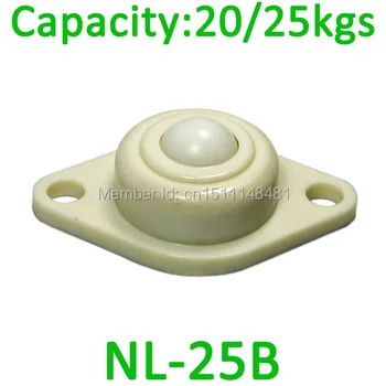 

2pcs NL-25B POM 25mm Ball ABS roller transfer unit 25kg load flange two holes plastic NL25B diy toy glass ball wheel Caster