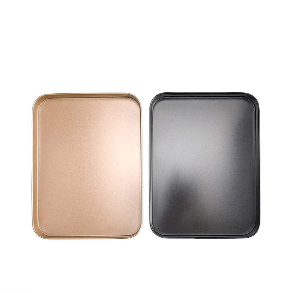 

GODWJ Rectangular Baking Tray Gold Black 10 Inch Carbon Steel Non-stick Cake Bread Mold Baking Pan Dish Cake Decorating Tools