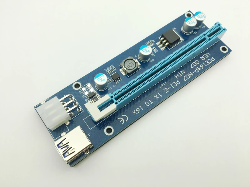 Riser VER007 PCI E Express 1x to 16x Card USB 3 0 кабель для передачи данных SATA до 6Pin IDE Molex Power BTC Bitcoin Miner