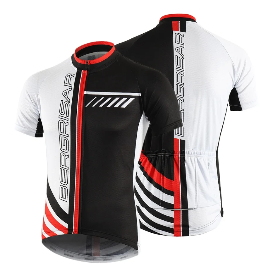 Для мужчин рубашка для пробежек дышащая быстросохнущая короткий рукав велосипед футболка с рисунком "Верховая езда" с 4 кармана сзади тренажерный зал Велоспорт Джерси - Цвет: Белый