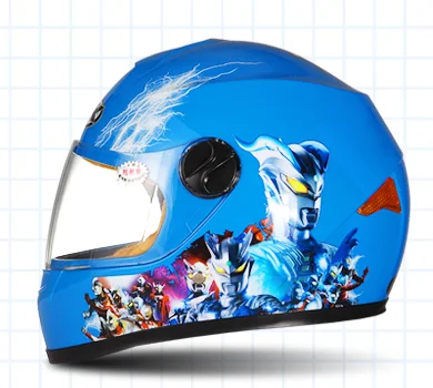 Распродажа самая дешевая цена детские шлемы для младенцев безопасный анфас детский мотоцикл электрический велосипед глушитель мультфильм - Цвет: 2