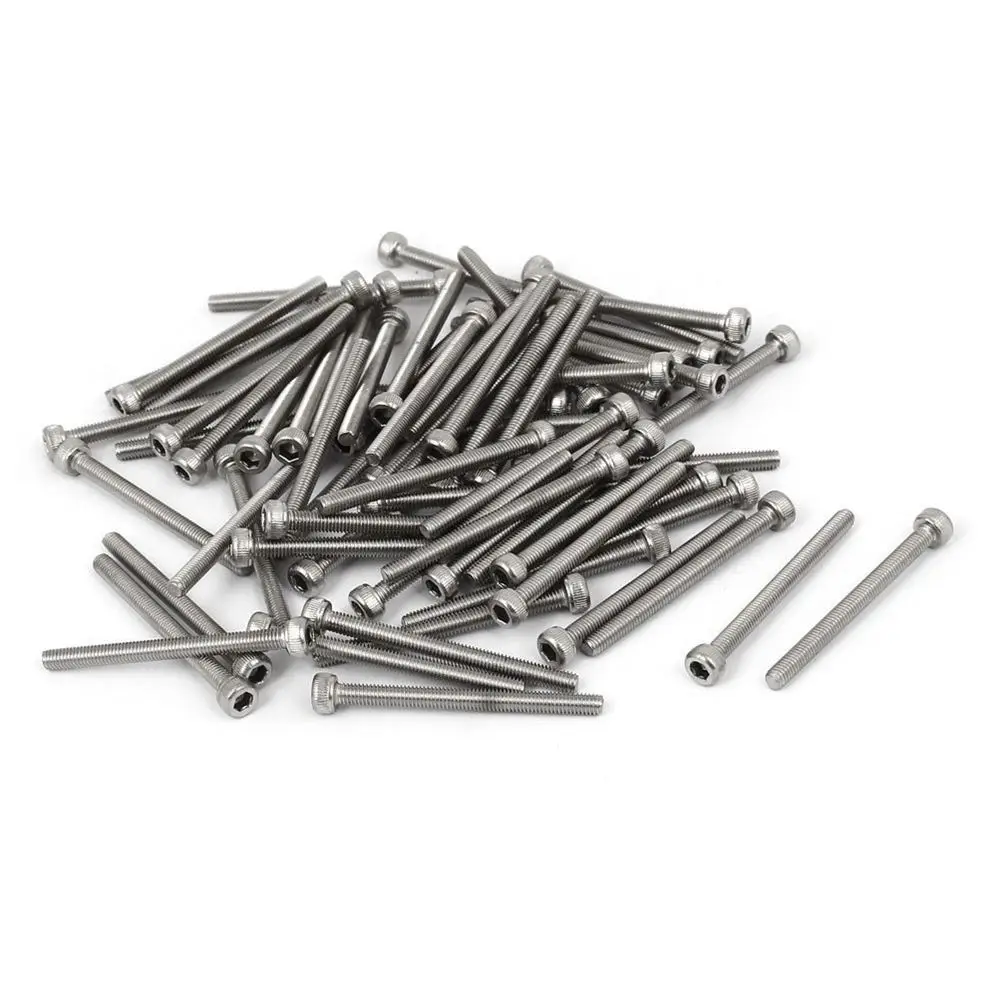

55 pcs 304 Stainless Steel Hex Socket Head Cap Screw Bolt Thread M3 x 35mm