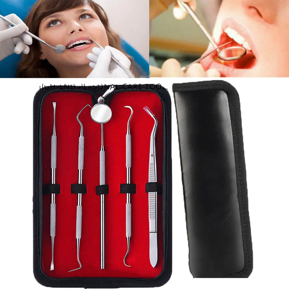 YANQINA 5pcs Pro Stainless Steel Dental Tool Teeth Clean Hook Teeth