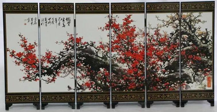 Небольшой экран предметы мебели лакированные изделия ручной работы с китайскими характеристиками цветы