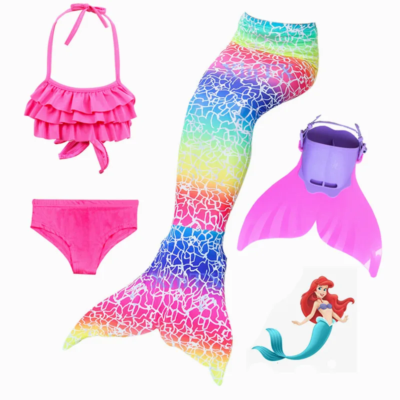 

Ariel Mermaid Tail With Monofin for Girls Kids Bikini Costume Swimming Swimmable Mermaid Tail Costume