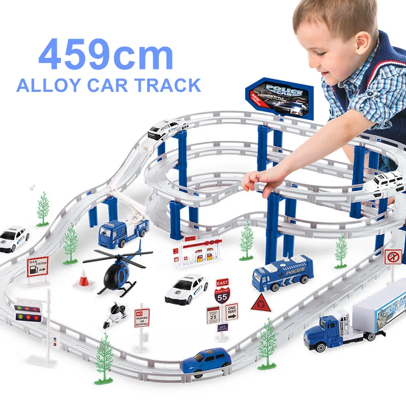 

Electric Alloy Car Racing Track Toy 72pcs DIY Multi-layer Stereoscopic Assemble Racing Cars Track Kids For Toys Gifts