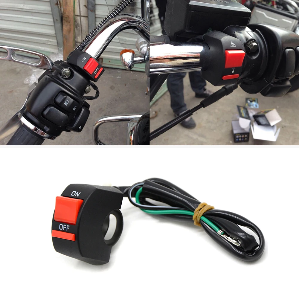 ATV Switch 7//8/" handlebar ON//OFF Button On-Off for Honda Harley Motorbike ABS