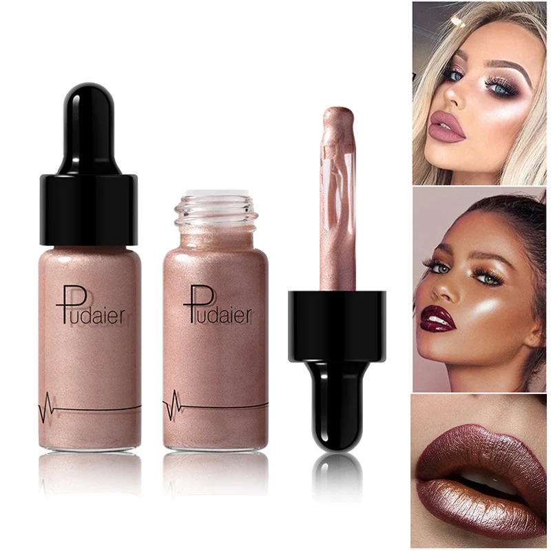 

Pudaier Liquid Highlighter Make Up Highlighter Cream Concealer Shimmer Face Glow Ultra-concentrated illuminating bronzing drops