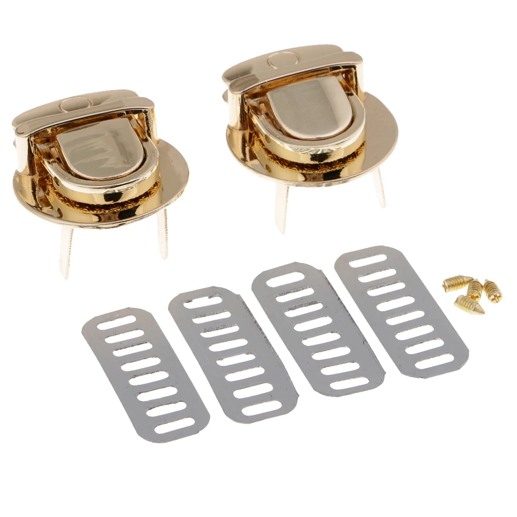 2Pcs Vintage Metal Closure Catch Lock Tuck Clasp Fastener for Leather HandBag Luggage Crafts