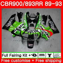 Корпус для HONDA CBR 893RR CBR900RR CBR893RR 89 90 91 92 93 114SH17 CBR900 CBR893 RR 1989 1990 1991 1992 1993 обтекатель Repsol зеленый