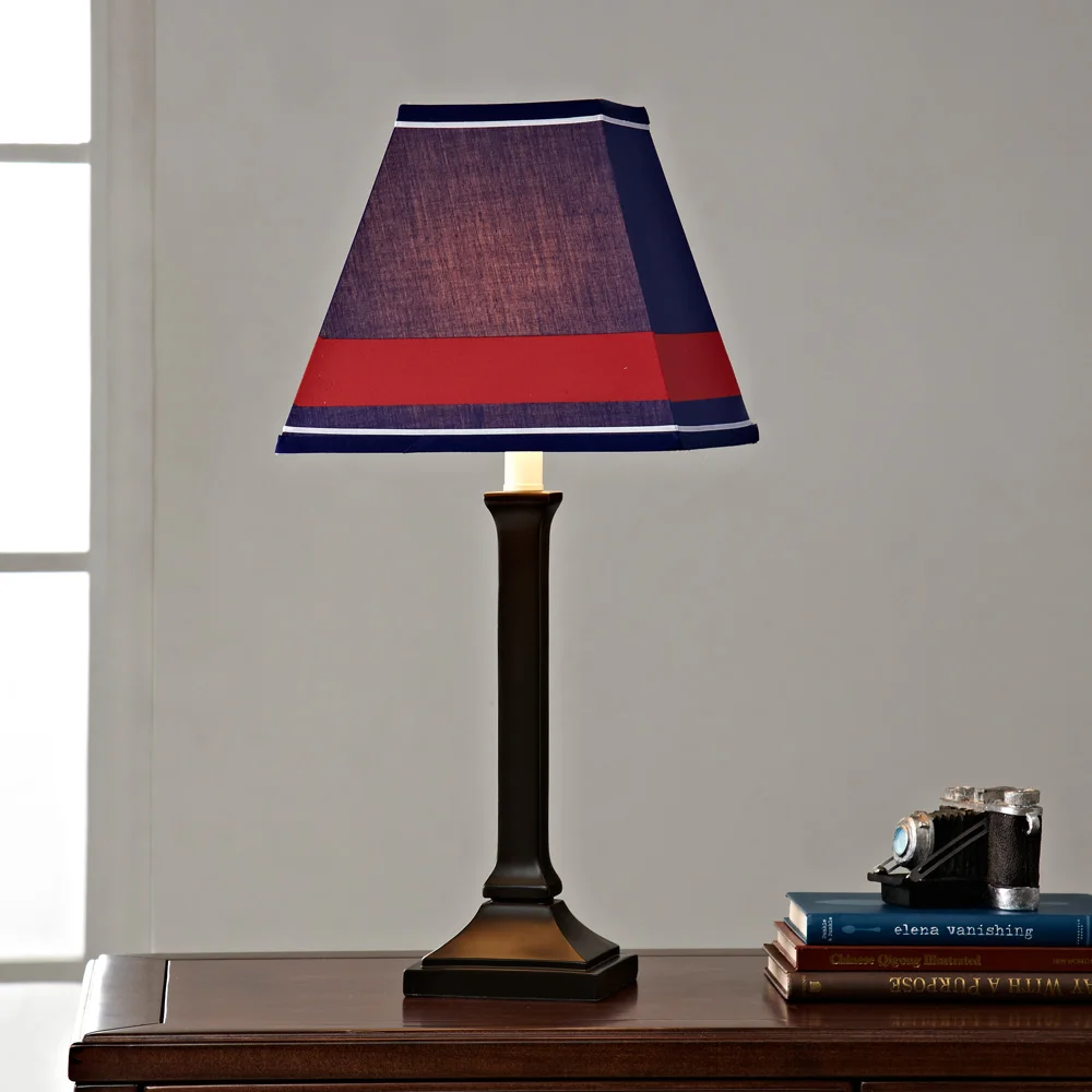 Discount lighting romantic coffee shop British wind cloth table lamps retro children bedroom bedside lamp bar blue table lights ZA 3