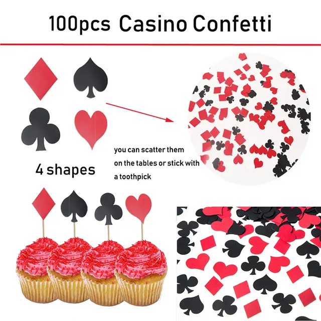 Casino Party Decorations Red Black White Mylar Balloons For Las