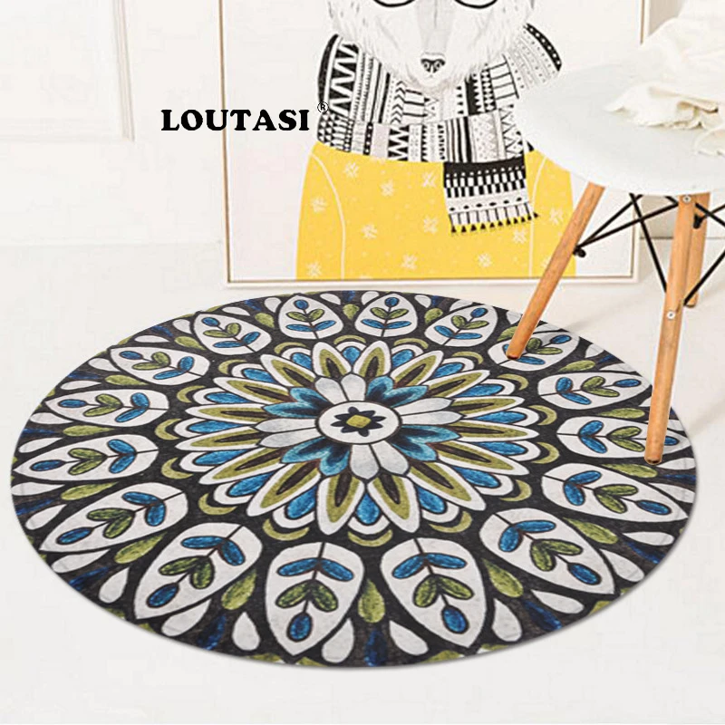 

LOUTASI Mandala Round Carpets india style mat carpet for living room Bedroom Home Decor Anti-slip Kid Rug Baby Crawling Blanket