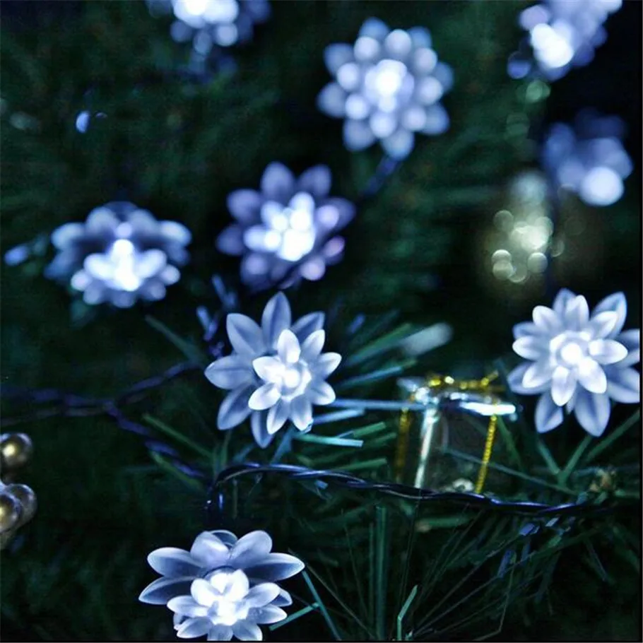 50led light 10m lotus flower light string string lights light on lotus