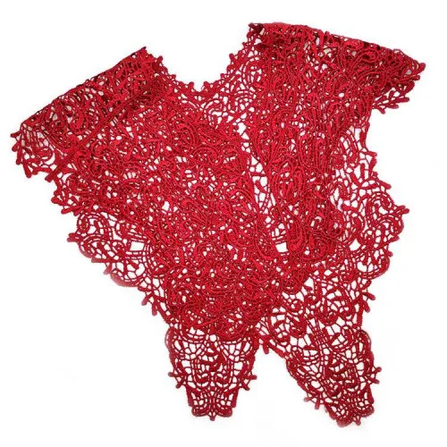 FFLACELL венецианское кружево Аппликация отделка мотив вышивка DIY ремесло для шитья ткань патч, аксессуары - Цвет: Wine red set