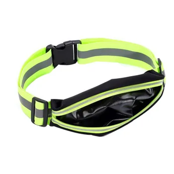 

cycling Waist Bag High Brightness Reflective Waterproof Elastic Zipper Buckled Strap Phone Storage Pouch Night Running Waist Bag