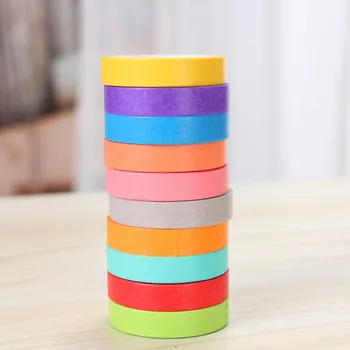 

10Pcs/lot 0.7cm*5m New rainbow Simple Solid color washi tape DIY decoration scrapbooking planner masking tape adhesive tape labe
