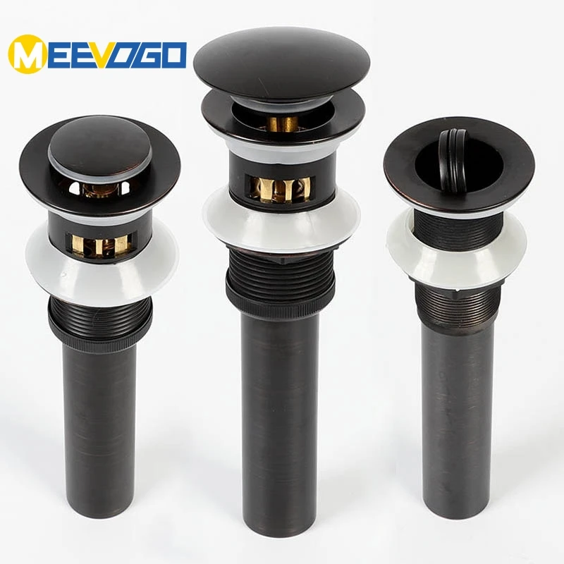 MEEVOGO Bathroom Basin Sink Push Down Pop Up Drain Brass with & without