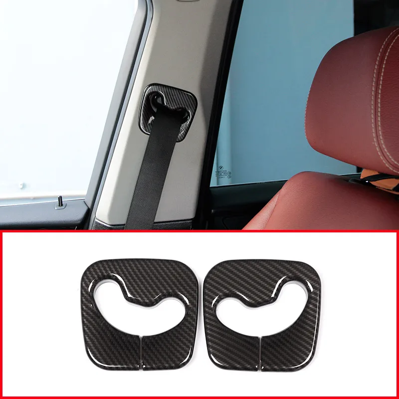 Carbon Fiber Style Interior Molding Safety Belt Cover Trim For BMW X3 F25 2011-2017 Car-Styling Auto Accessories 2pcs/set car styling stainless steel interior trim air conditioning cd control panel decoration cover for bmw x3 f25 x4 f26 accessories