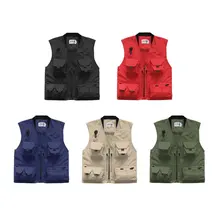 Spring Summer Men Outdoor Fishing Vest Professional Photography Jackets Travel Hiking Cotton Mesh Multi-pocket Vest NEW
