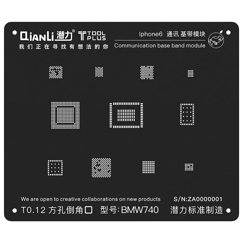 Черная стальная сетка Qianli для IPhone 5 5s 6 6s 7 8 модуль базовой полосы связи BGA
